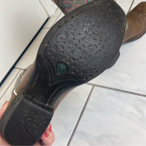 Ariat Women’s round up square toe western boots coastal cowgirl embroidered 8.5 - Picture 10 of 13